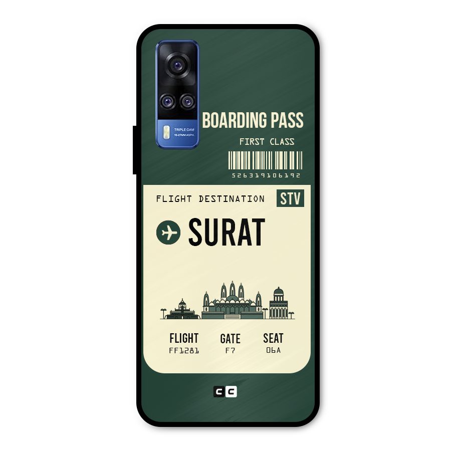 Surat Boarding Pass Metal Back Case for Vivo Y51A