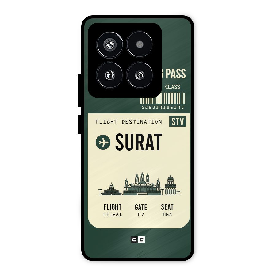 Surat Boarding Pass Metal Back Case for Xiaomi 14 Pro