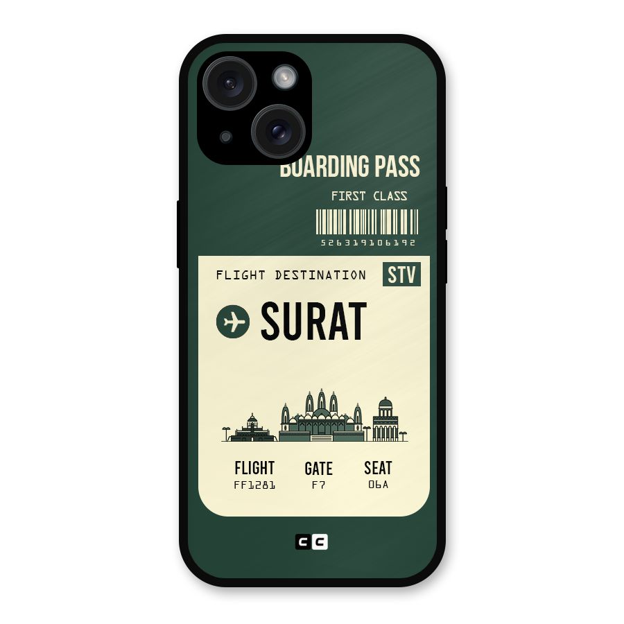 Surat Boarding Pass Metal Back Case for iPhone 15
