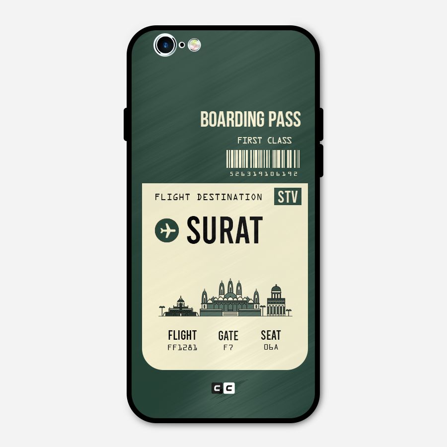 Surat Boarding Pass Metal Back Case for iPhone 6 6s