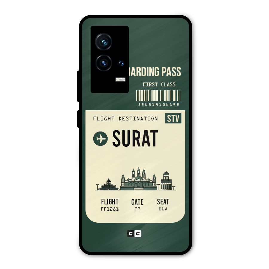 Surat Boarding Pass Metal Back Case for iQOO 9 5G