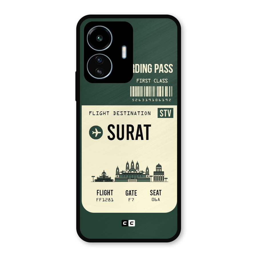 Surat Boarding Pass Metal Back Case for vivo iQOO Z6 Lite 5G