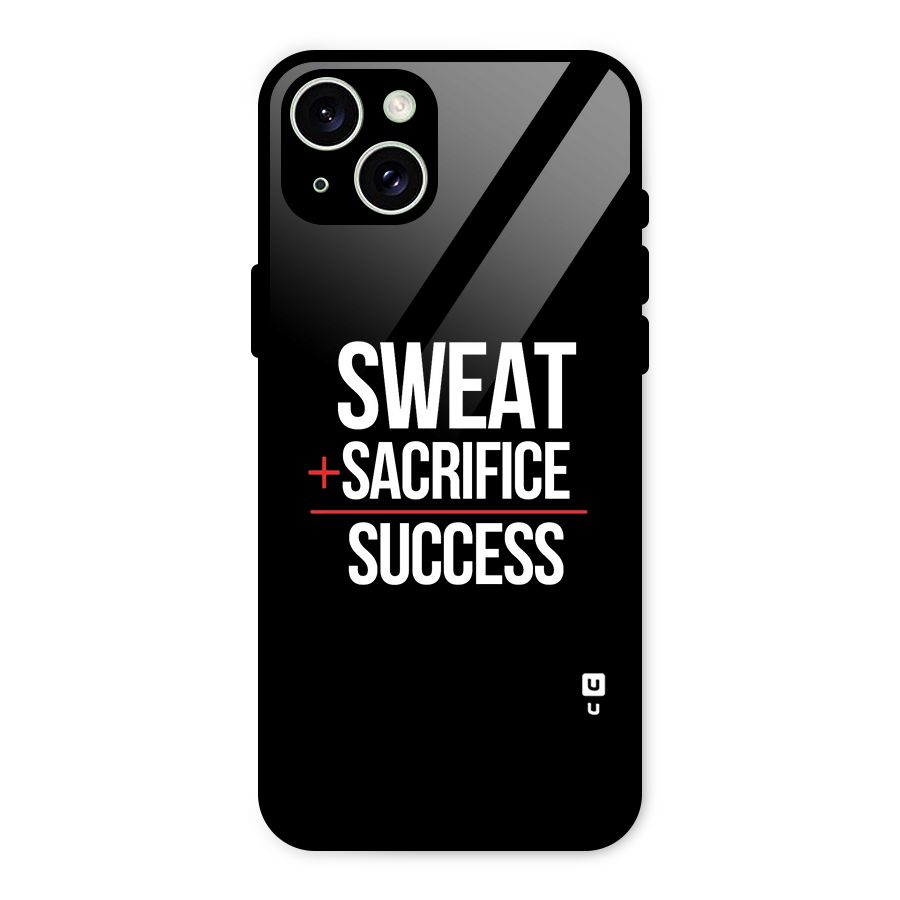 Sweat Sacrifice Success Glass Back Case for iPhone 15 Plus