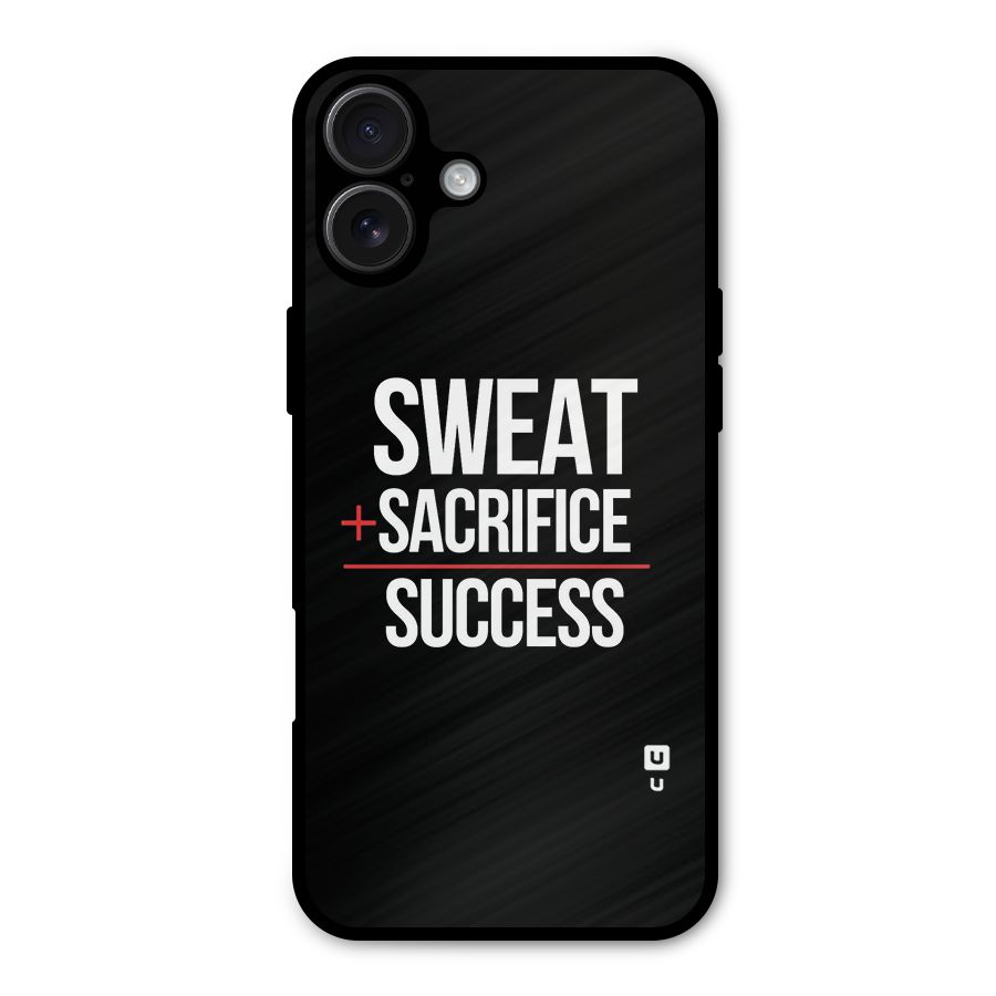 Sweat Sacrifice Success Metal Back Case for iPhone 16 Plus