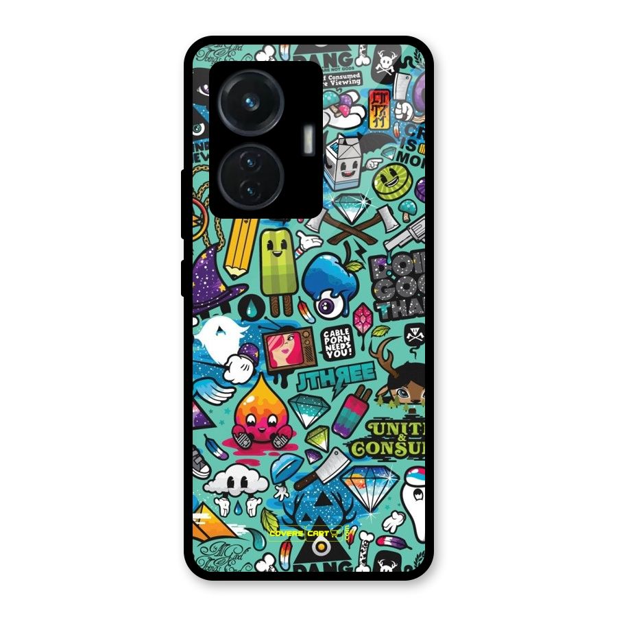 Sweet Candies Glass Back Case for Vivo T1 44W