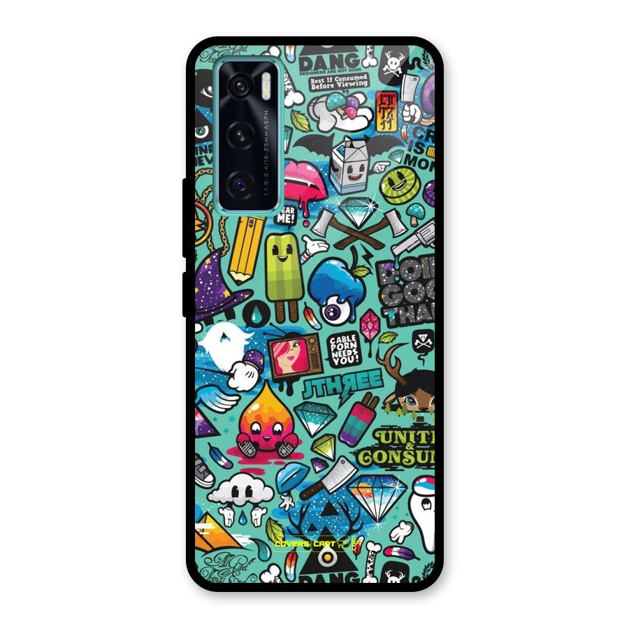 Sweet Candies Glass Back Case for Vivo V20 SE