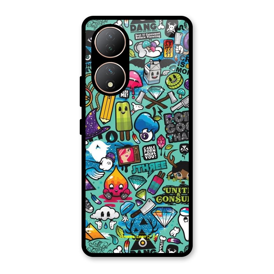 Sweet Candies Glass Back Case for Vivo Y100A
