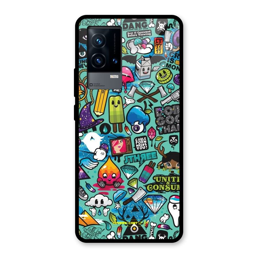 Sweet Candies Glass Back Case for iQOO 9 5G