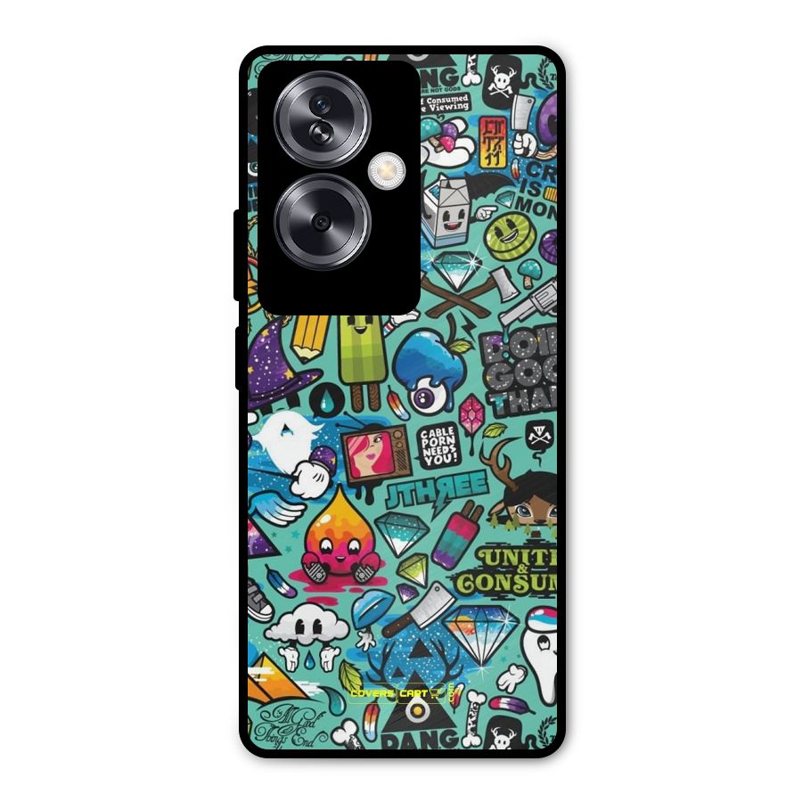Sweet Candies Metal Back Case for Oppo A79 5G