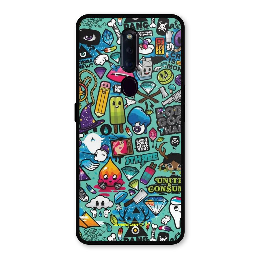 Sweet Candies Metal Back Case for Oppo F11 Pro
