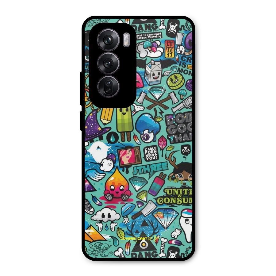 Sweet Candies Metal Back Case for Oppo Reno12 Pro