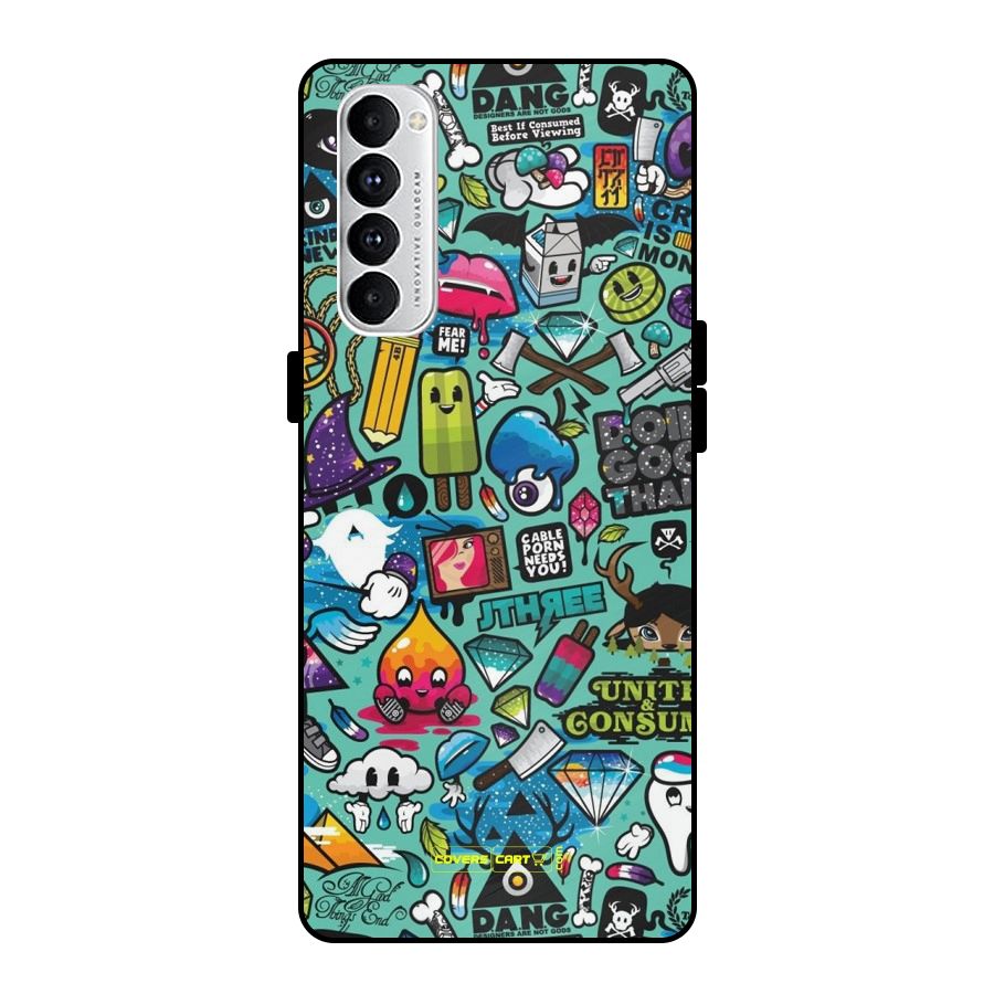 Sweet Candies Metal Back Case for Oppo Reno4 Pro