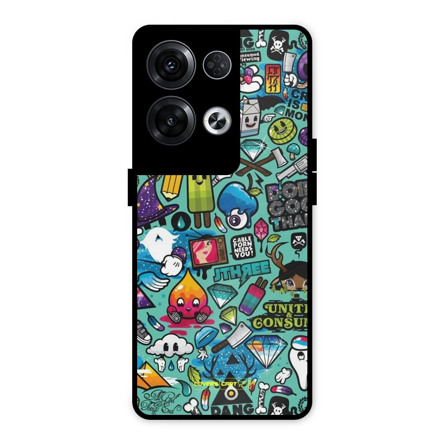 Sweet Candies Metal Back Case for Oppo Reno8 Pro 5G