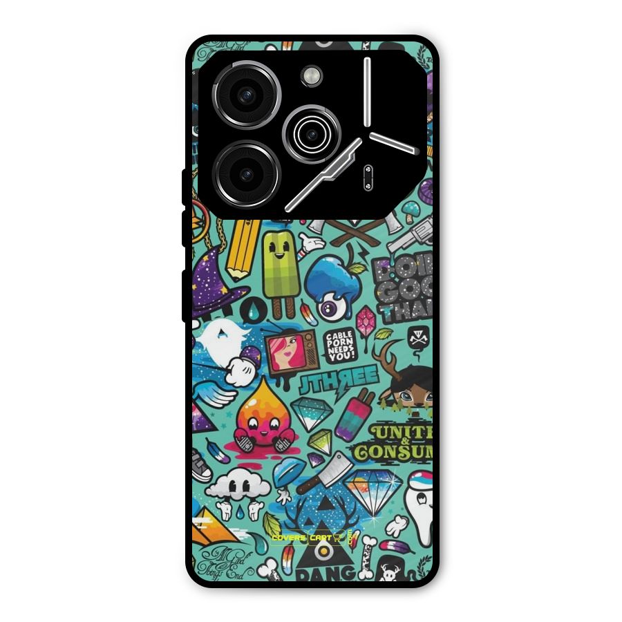Sweet Candies Metal Back Case for Tecno Pova 6 Pro