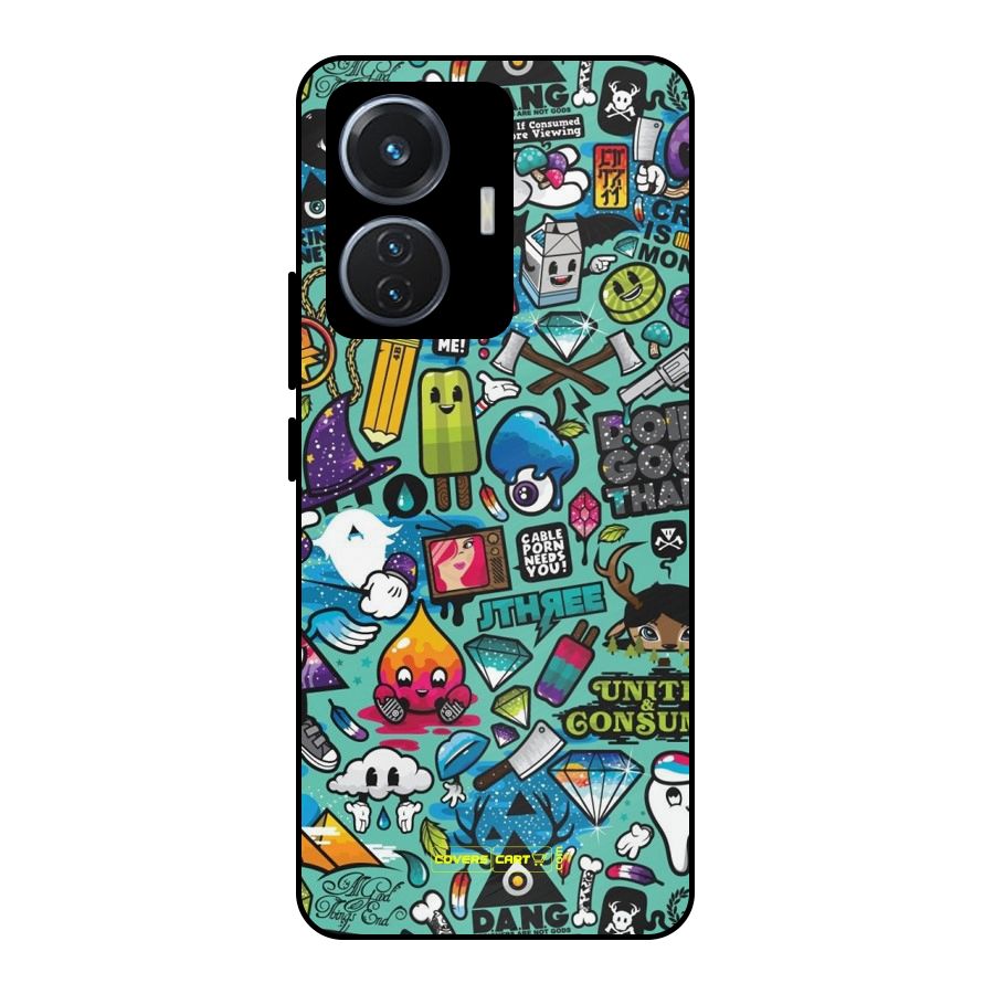 Sweet Candies Metal Back Case for Vivo T1 44W