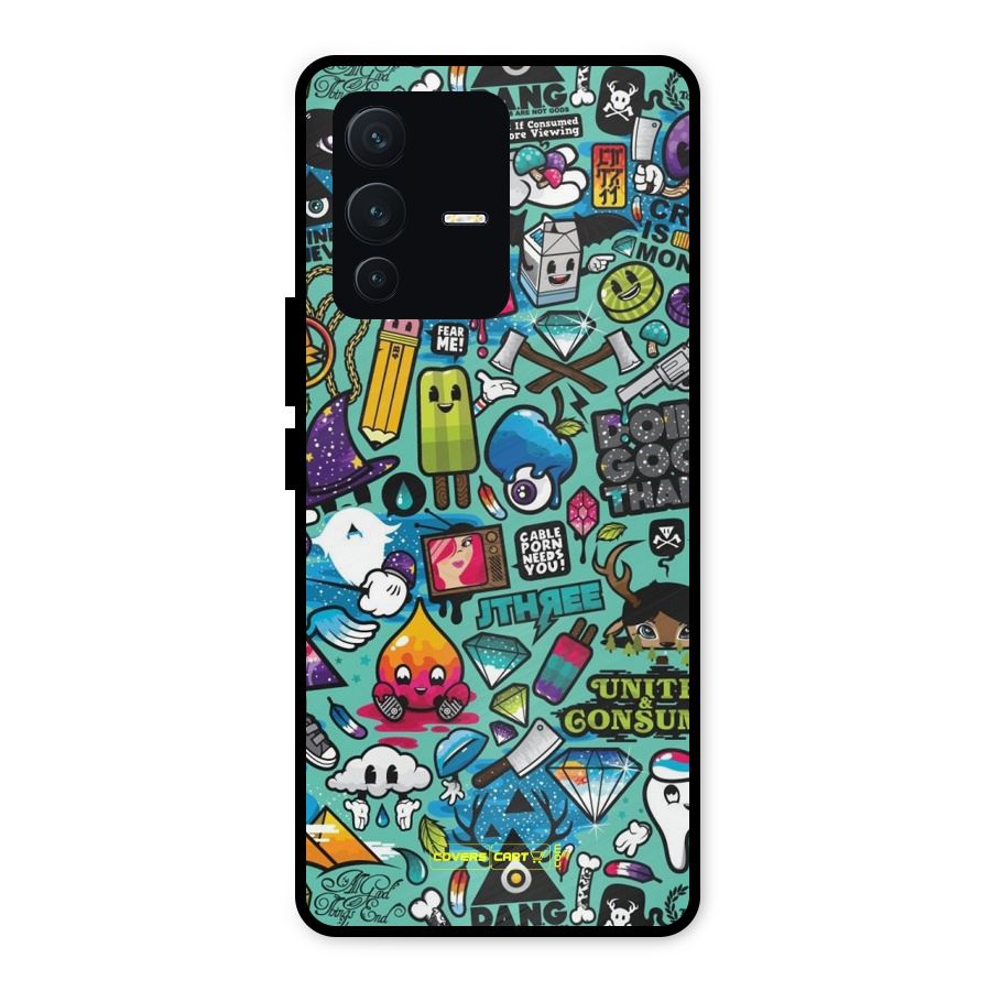 Sweet Candies Metal Back Case for Vivo V23 5G