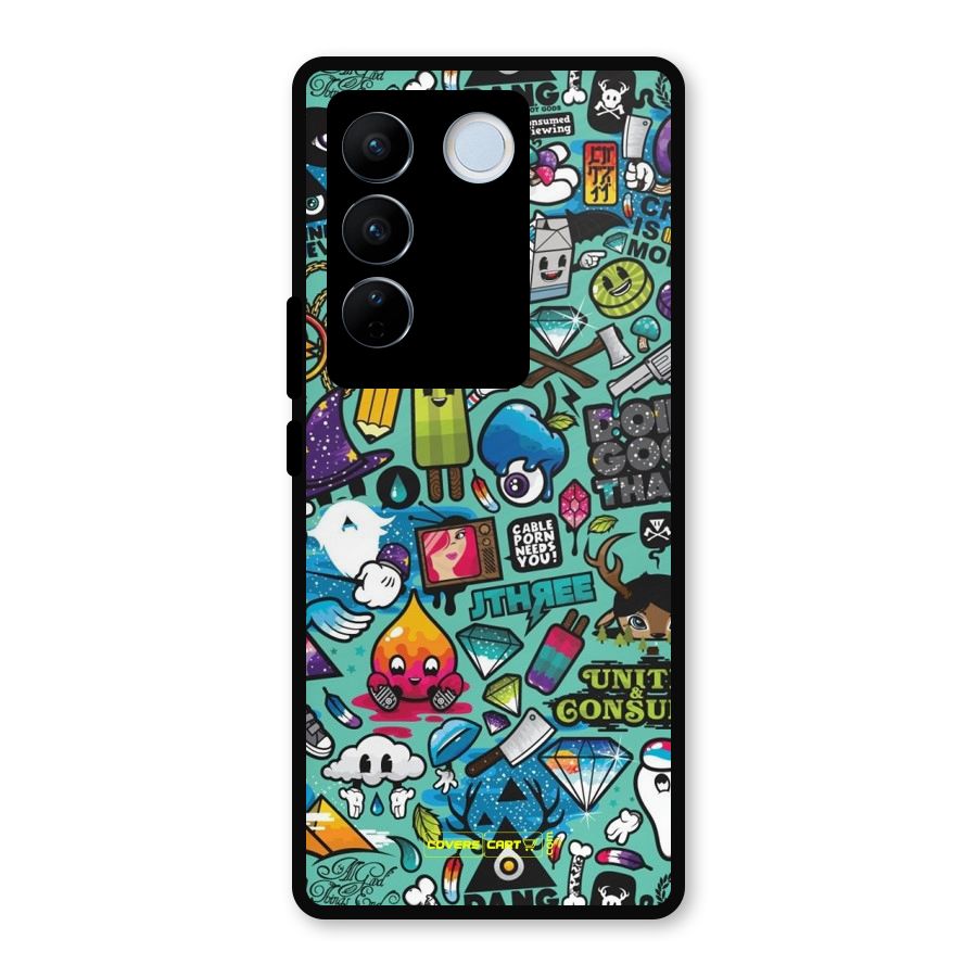 Sweet Candies Metal Back Case for Vivo V27 Pro