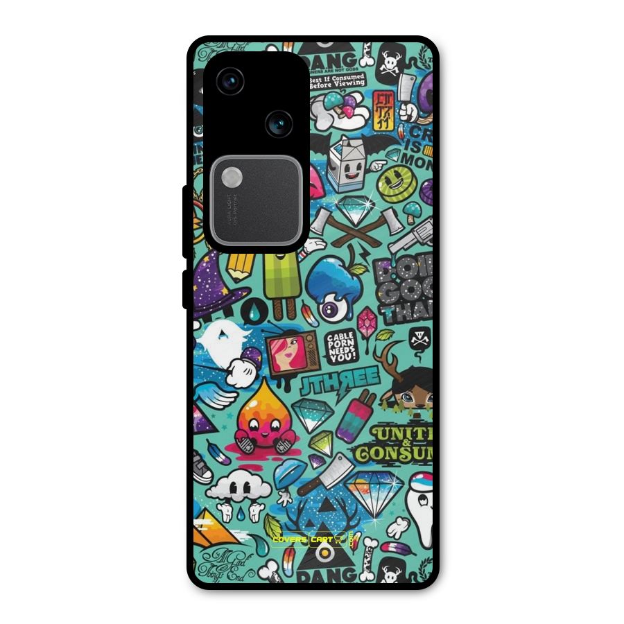 Sweet Candies Metal Back Case for Vivo V30 Pro