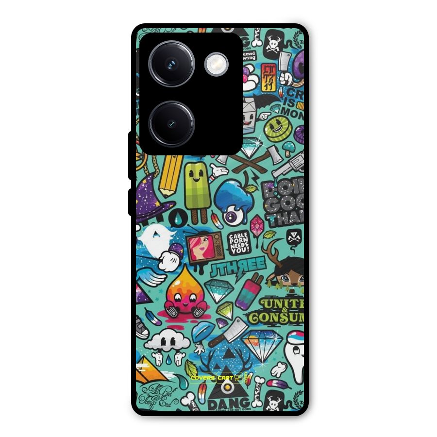 Sweet Candies Metal Back Case for Vivo Y300 Plus