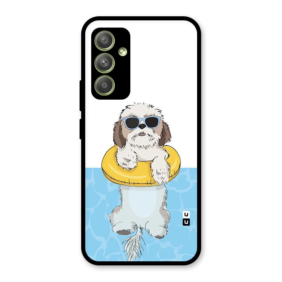 Swimming Doggo Glass Back Case for Galaxy A54