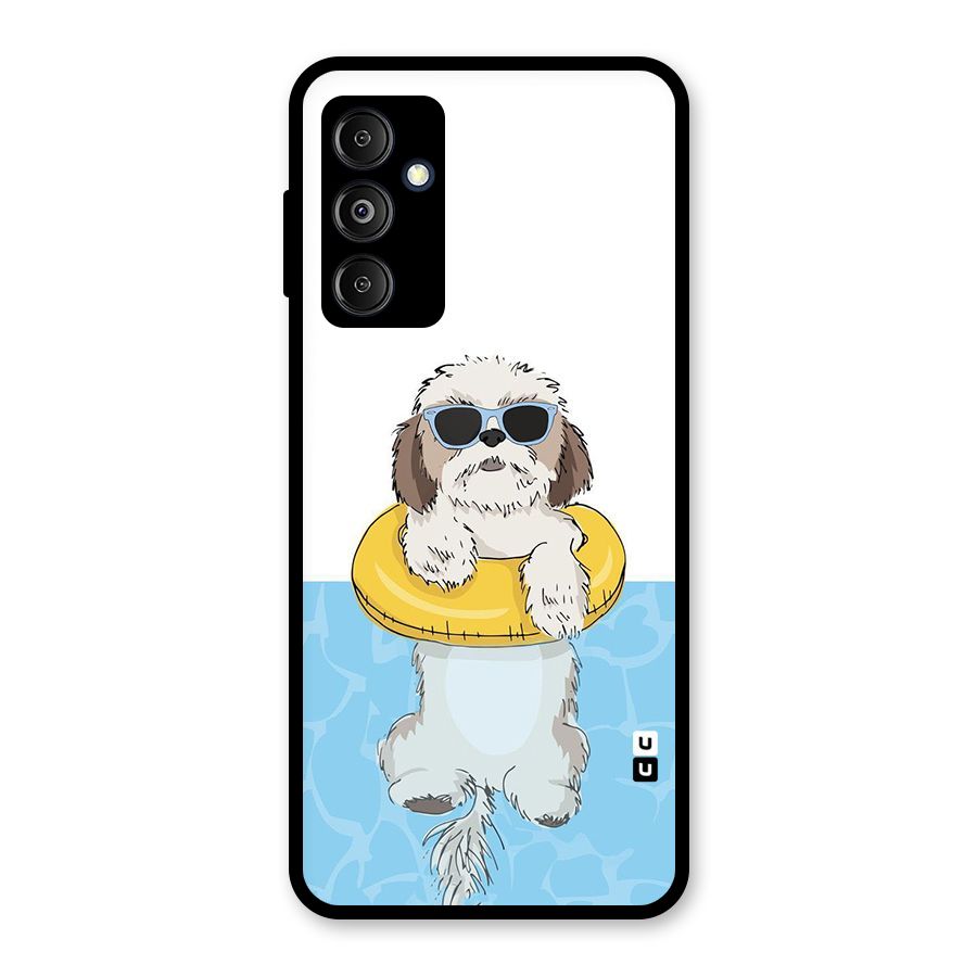 Swimming Doggo Glass Back Case for Galaxy M14 5G