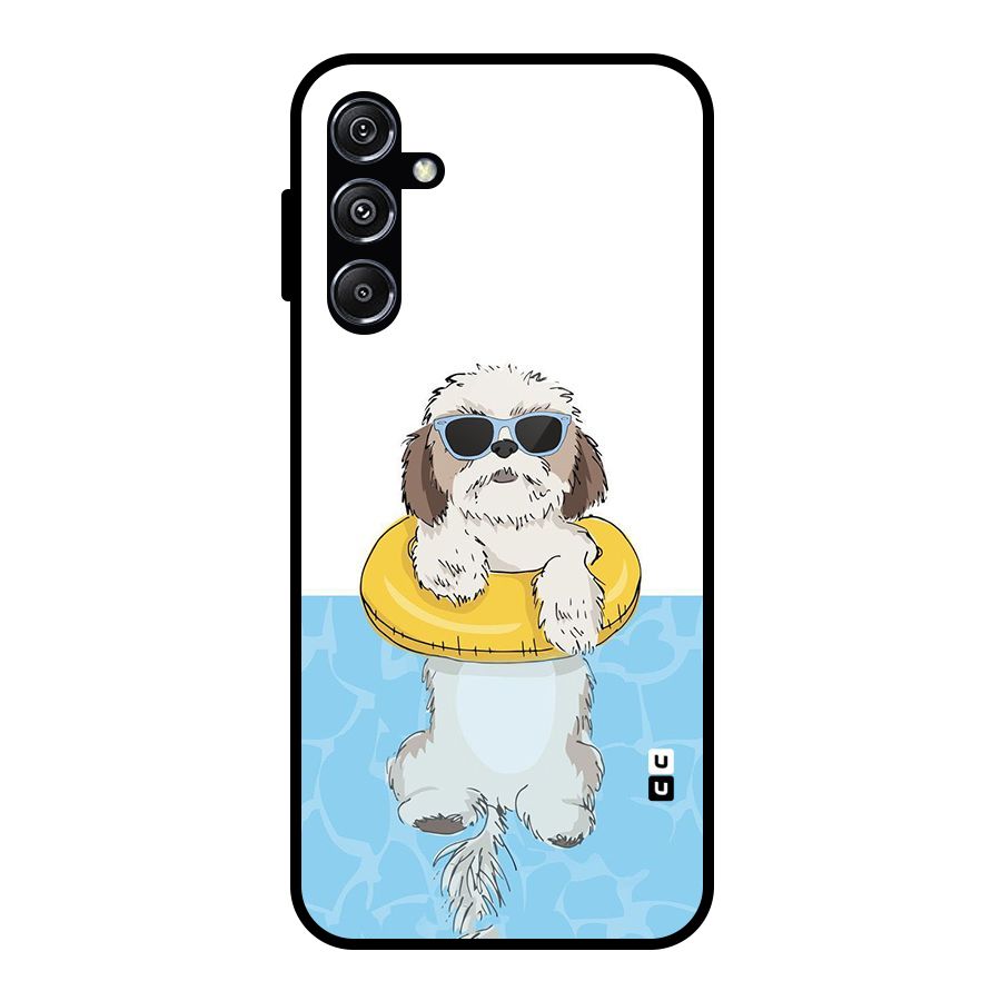 Swimming Doggo Glass Back Case for Galaxy M34 5G
