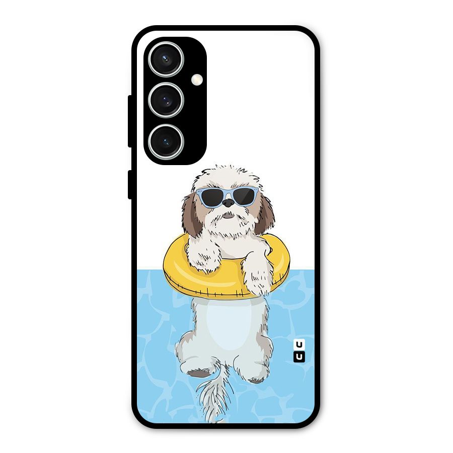 Swimming Doggo Glass Back Case for Galaxy S23 FE