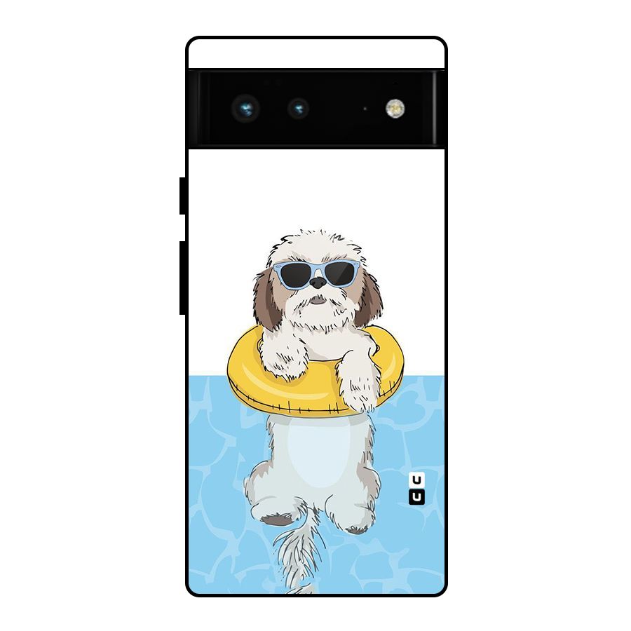 Swimming Doggo Glass Back Case for Google Pixel 6