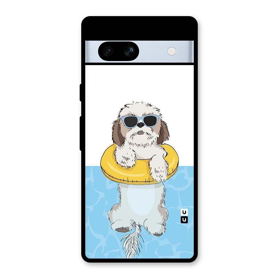 Swimming Doggo Glass Back Case for Google Pixel 7a