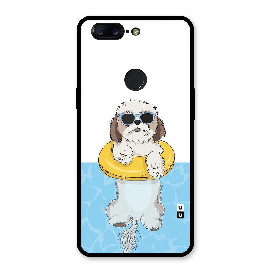 Swimming Doggo Glass Back Case for OnePlus 5T
