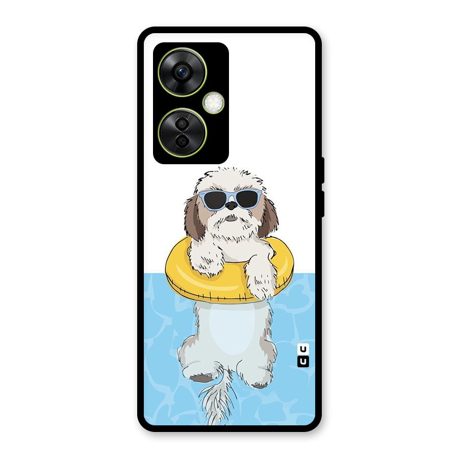 Swimming Doggo Glass Back Case for OnePlus Nord CE 3 Lite