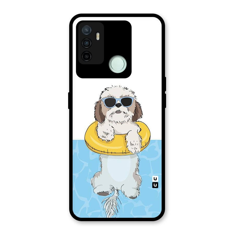 Swimming Doggo Glass Back Case for Oppo A53