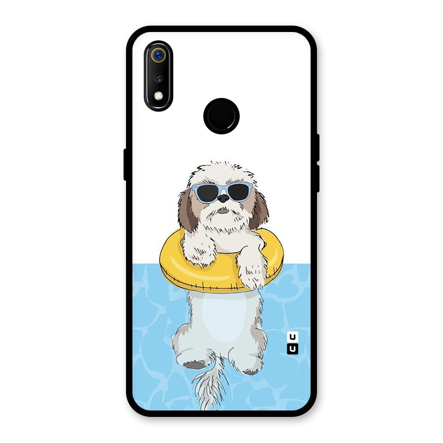 Swimming Doggo Glass Back Case for Realme 3