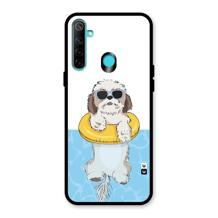 Swimming Doggo Glass Back Case for Realme 5i
