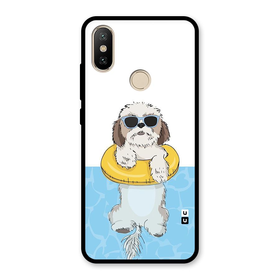 Swimming Doggo Glass Back Case for Redmi A2