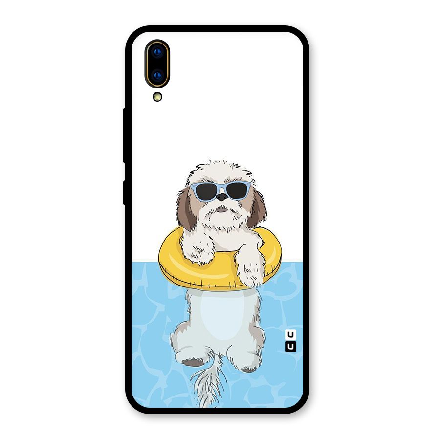 Swimming Doggo Glass Back Case for Vivo V11 Pro