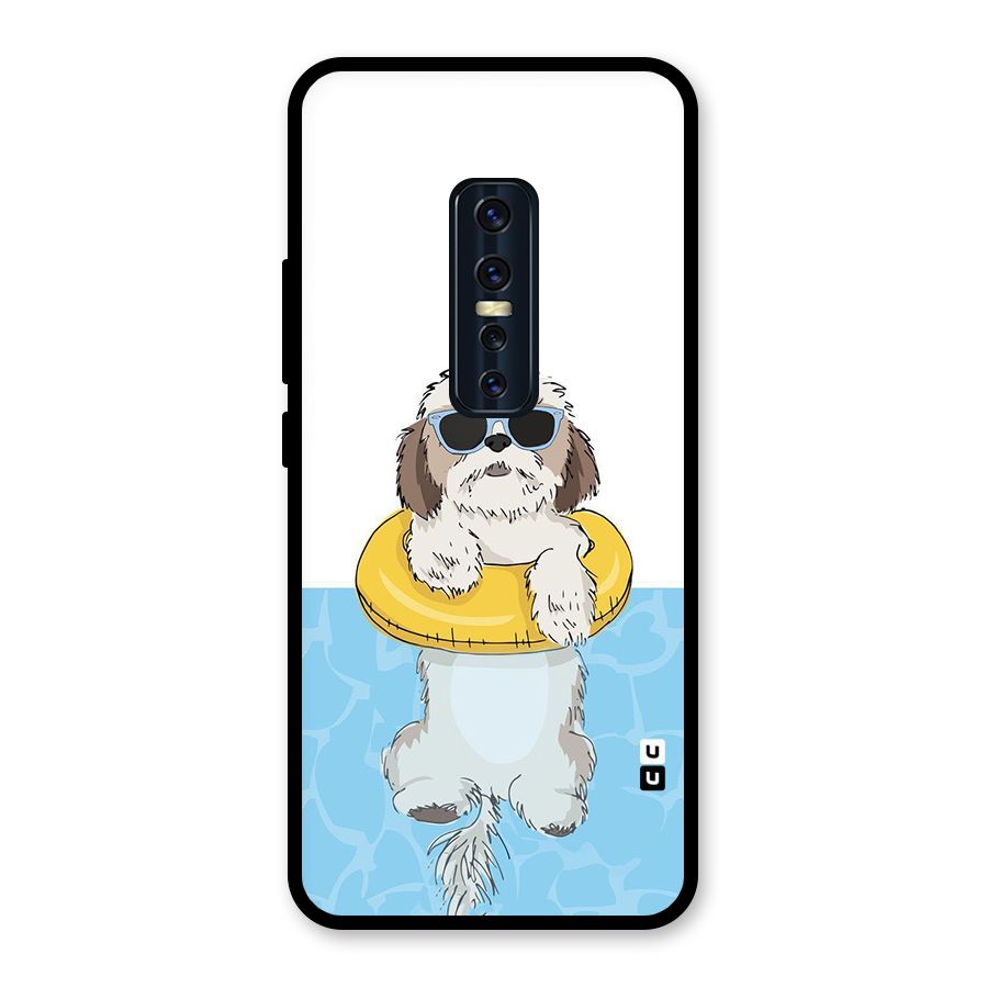 Swimming Doggo Glass Back Case for Vivo V17 Pro