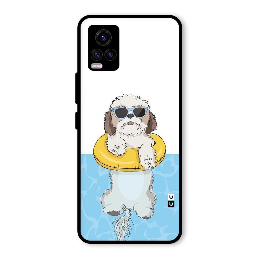 Swimming Doggo Glass Back Case for Vivo V20 2021