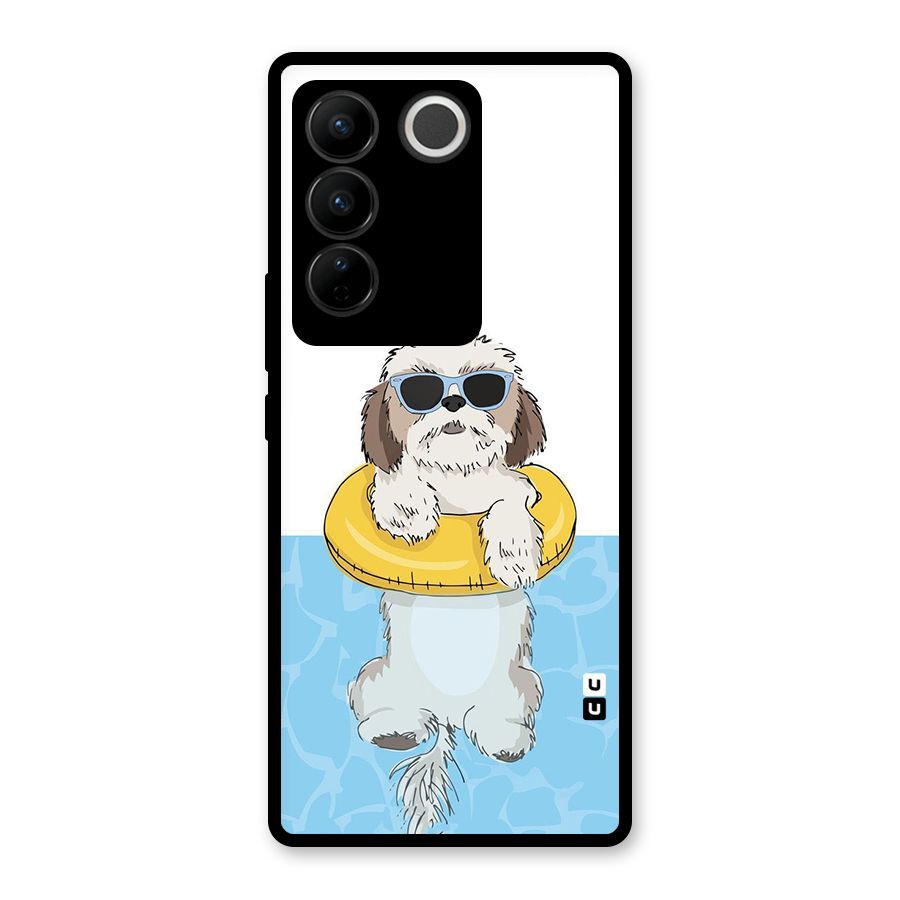 Swimming Doggo Glass Back Case for Vivo V27