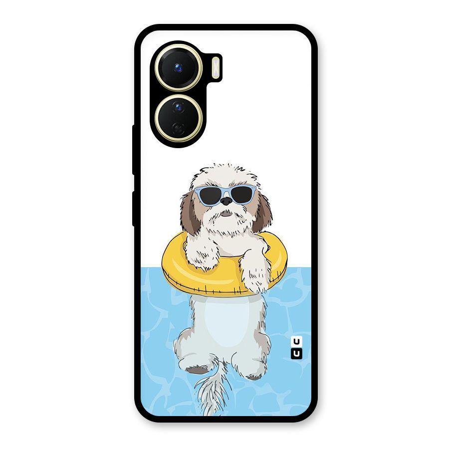 Swimming Doggo Glass Back Case for Vivo Y16