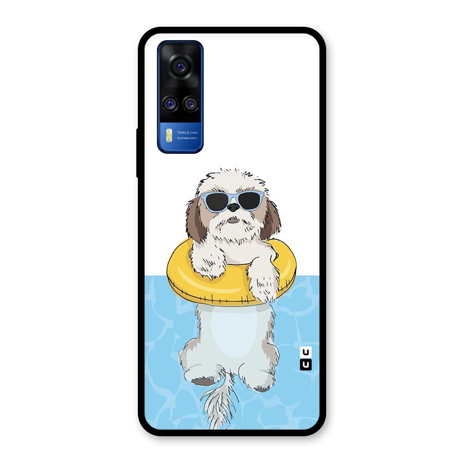 Swimming Doggo Glass Back Case for Vivo Y31