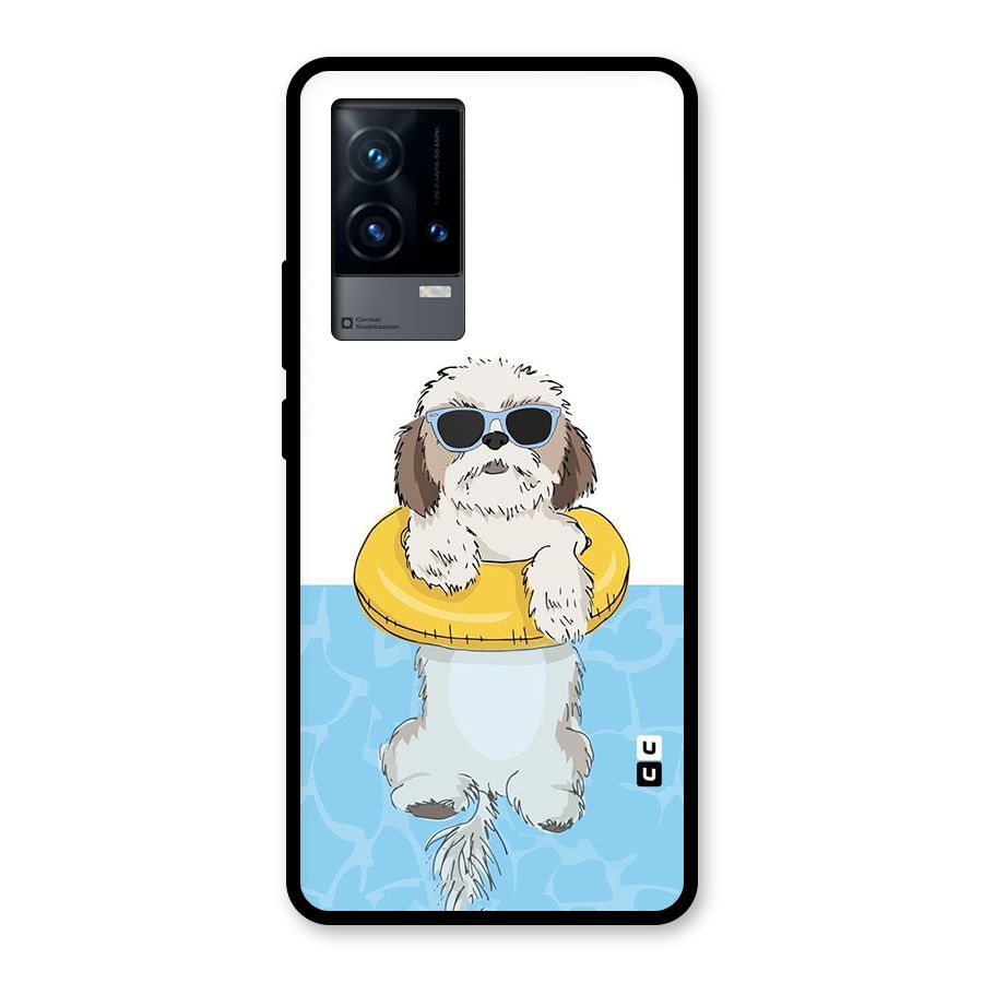 Swimming Doggo Glass Back Case for iQOO 9 5G