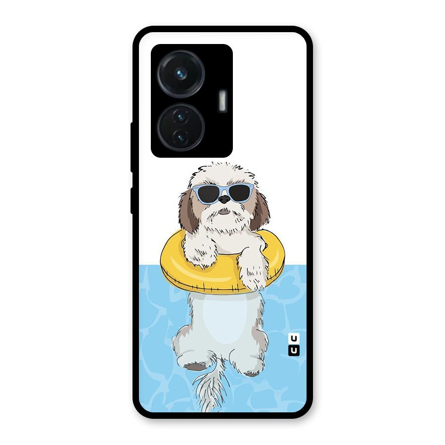 Swimming Doggo Glass Back Case for iQOO Z6 44W