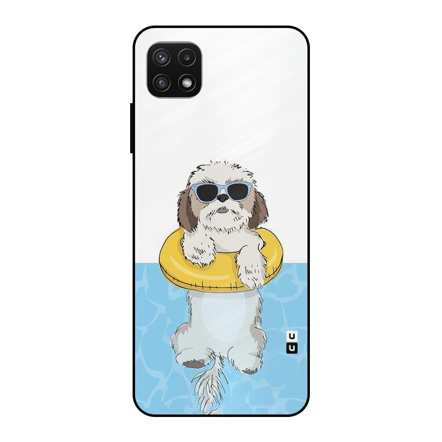 Swimming Doggo Metal Back Case for Galaxy A22 5G