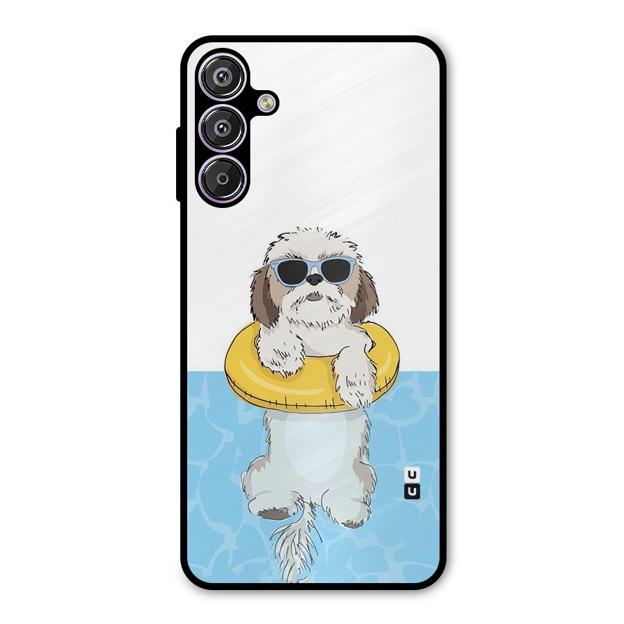 Swimming Doggo Metal Back Case for Galaxy F15