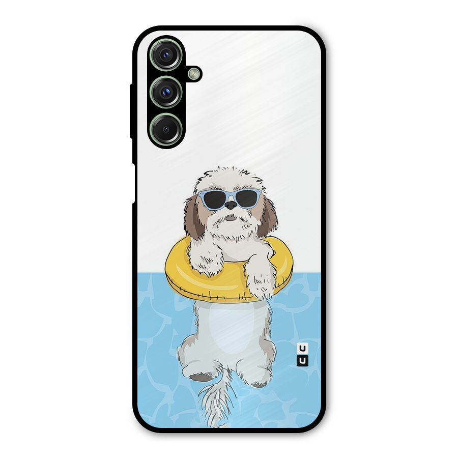 Swimming Doggo Metal Back Case for Galaxy F34