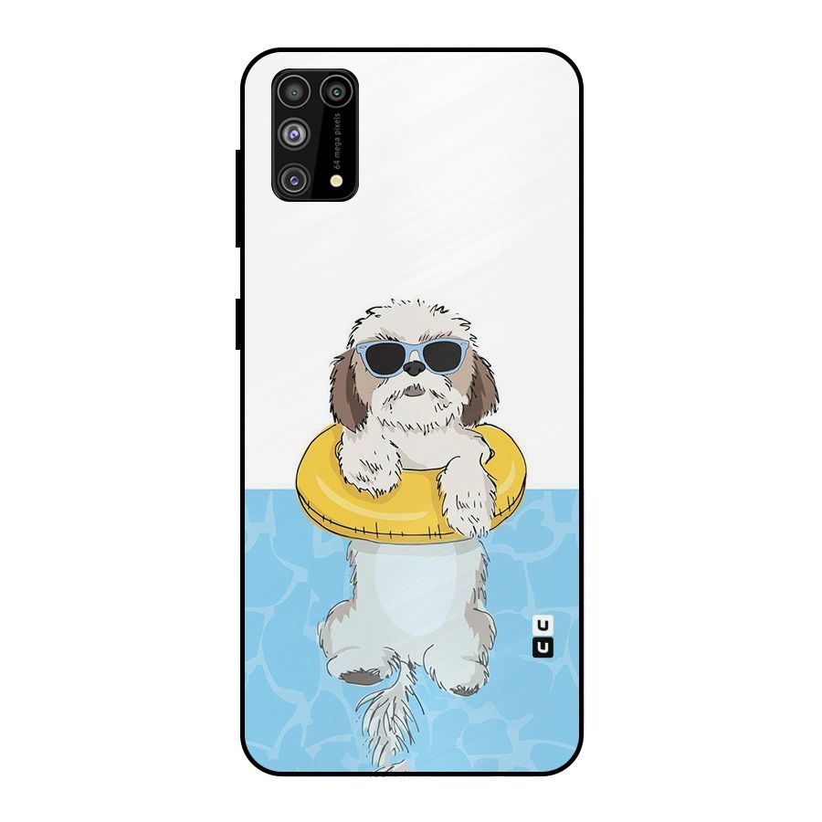 Swimming Doggo Metal Back Case for Galaxy F41