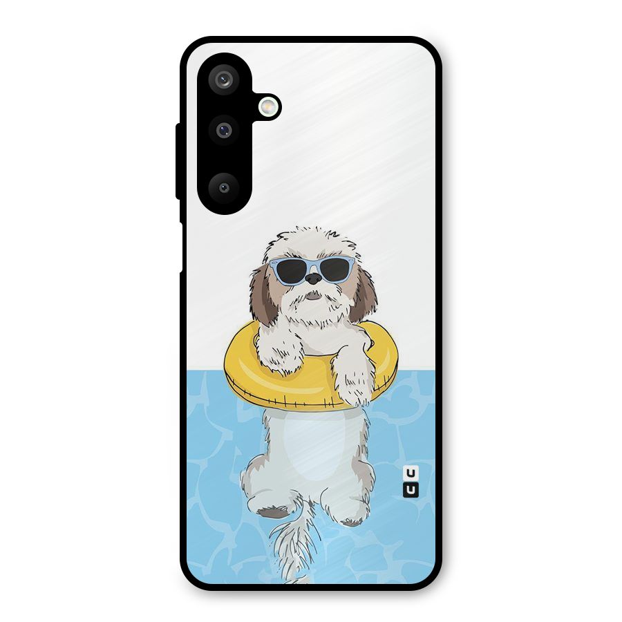 Swimming Doggo Metal Back Case for Galaxy M16