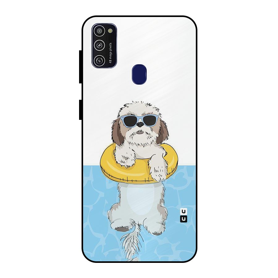 Swimming Doggo Metal Back Case for Galaxy M21