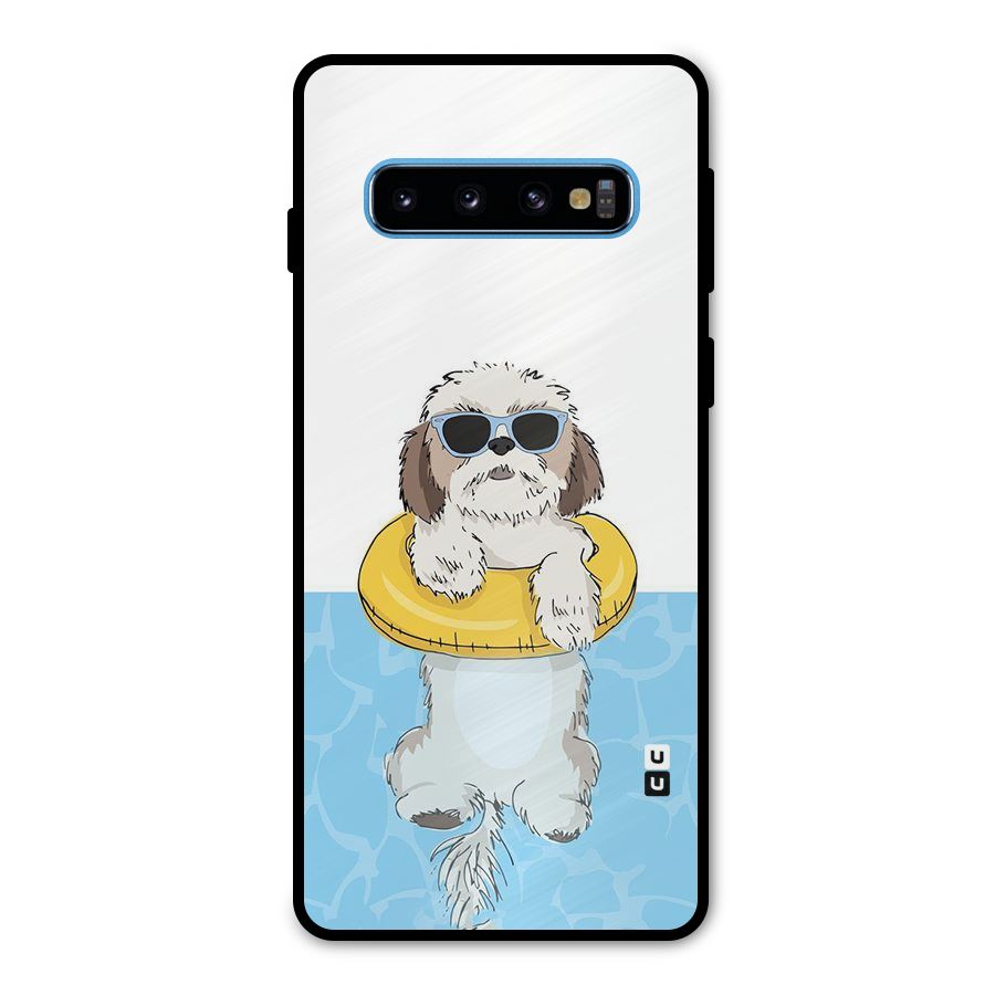 Swimming Doggo Metal Back Case for Galaxy S10